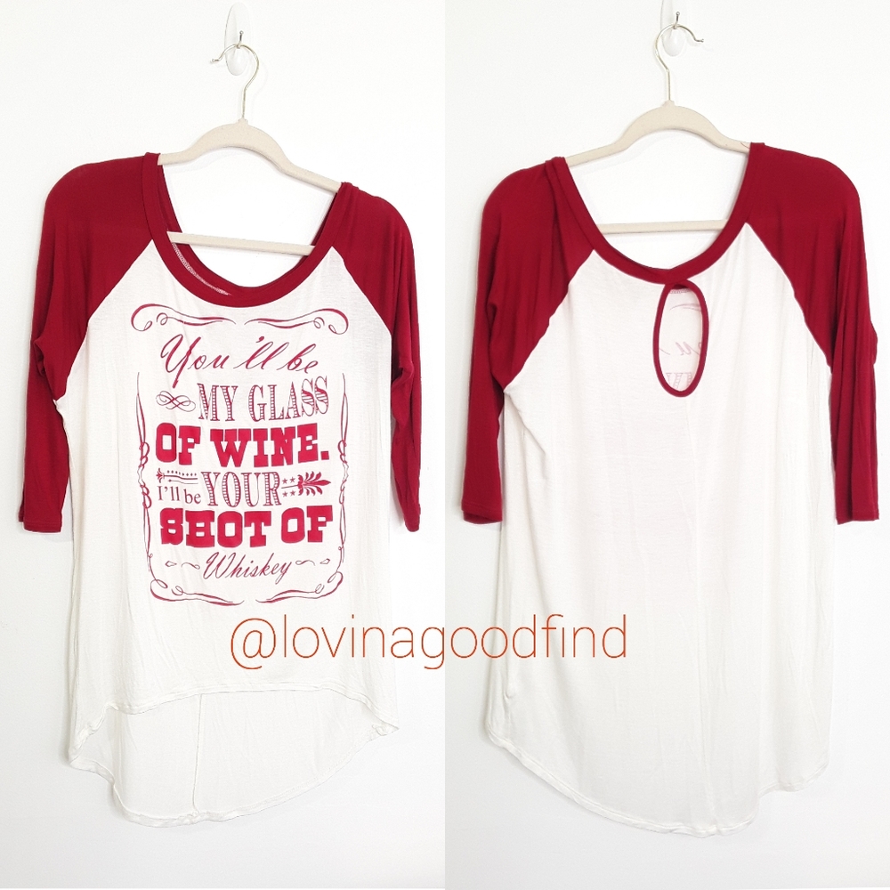 Coveted Clothing "I'll Be Your Glass Of Wine" Tee EUC sz M